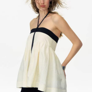 Cloud Puff Halter Blouse