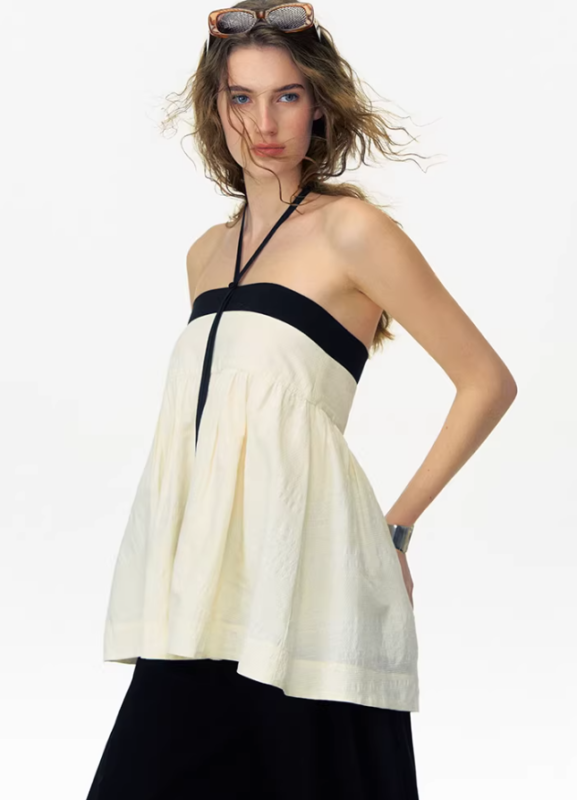 Cloud Puff Halter Blouse